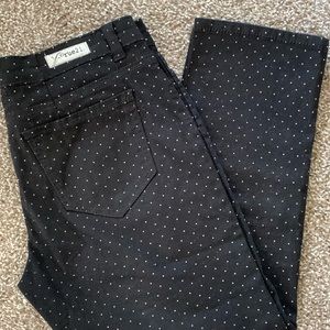 Black and white polka dot capris